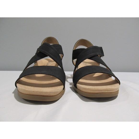 LifeStride Breeze Women’s Strappy Wedge Sandals Black 8W NWOB Cork Espadrille - Picture 10 of 10